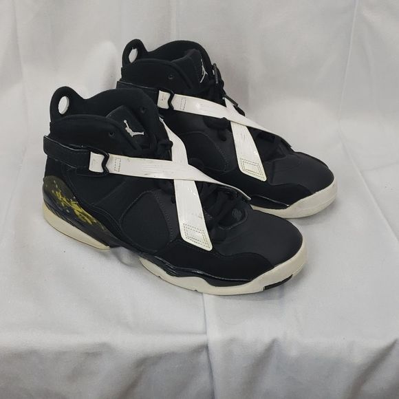 NIKE Jordan 8.0 GS Dark Charcoal shoes. Size 7Y. Unisex. Black/white - Picture 2 of 9